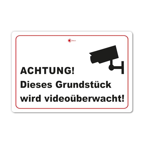Hinweis-Schild Achtung! Dieses Grundstück wird videoüberwacht! I Größe 40 x 30 cm I Warnung Vorsicht vor Videoüberwachung I hin417 Hinweis-Schild Achtung! Dieses Grundstück wird videoüberwacht! I Größe 40 x 30 cm I Warnung Vorsicht vor Videoüberwachung I hin417 von easydruck24de