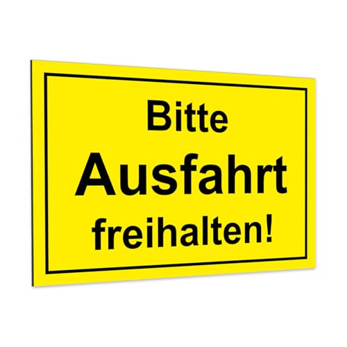 easydruck24de Hinweis-Schild Bitte Ausfahrt freihalten! I Größe 30 x 20 cm I Achtung Parkverbot Halteverbot I gelb schwarz I hin042 von easydruck24de