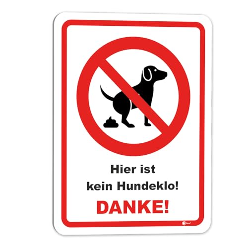 easydruck24de Hinweis-Schild Hier ist kein Hundeklo! I Größe 20 x 30 cm I Verbotsschild keine Hundetoilette Hunde koten verboten I weiß rot schwarz I hin228 von easydruck24de