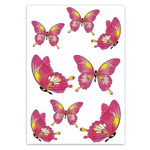 Schmetterling Aufkleber-Set I kfz187 I Bogen DIN A4 rosa I 8 Falter Sticker wetterfest I für Notebook Laptop Fenster Fliesen Fahrrad Spiegel Möbel WC von easydruck24de