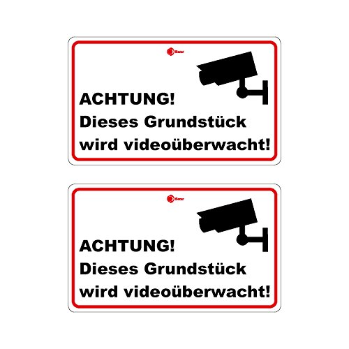 easydruck24de 2er Set Aufkleber Achtung! Dieses Grundstück Wird videoüberwacht! I Größe 100 x 60 mm I Warnung Vorsicht vor Videoüberwachung I hin129 easydruck24de 2er Set Aufkleber Achtung! Dieses Grundstück Wird videoüberwacht! I Größe 100 x 60 mm I Warnung Vorsicht vor Videoüberwachung I hin129 von easydruck24de