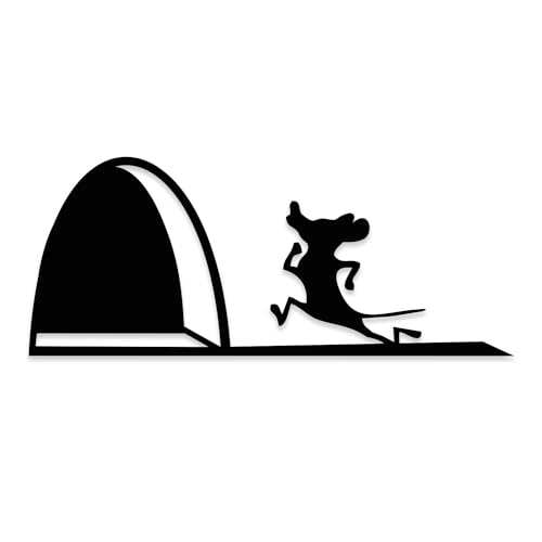 Aufkleber Mauseloch I schwarz glänzend I 20 x 8,5 cm I Wandtattoo I selbstklebend I lustiger Aufkleber für die Wand I Heim-dekoration I Mausaufkleber I dv620 von easydruck24de