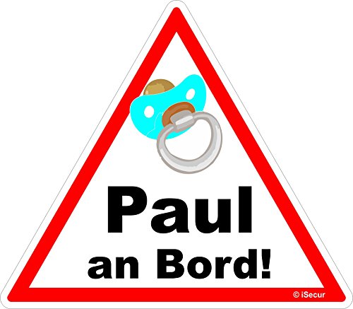 easydruck24de Auto-Aufkleber Baby an Bord, Paul I kfz456 I 16 x 14 cm groß I Junge Sticker mit Schnuller I Hinweis-Aufkleber Achtung Vorsicht I wetterfest easydruck24de Auto-Aufkleber Baby an Bord, Paul I kfz456 I 16 x 14 cm groß I Junge Sticker mit Schnuller I Hinweis-Aufkleber Achtung Vorsicht I wetterfest von easydruck24de