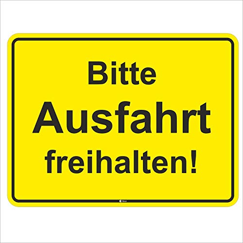 easydruck24de Hinweis-Schild Bitte Ausfahrt freihalten! I hin_411 I Größe 40 x 30 cm I Achtung Parkverbot Halteverbot I gelb schwarz von easydruck24de