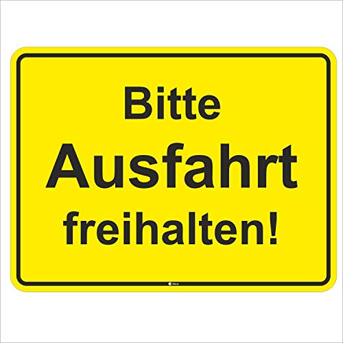 easydruck24de Hinweis-Schild Bitte Ausfahrt freihalten! I Größe 40 x 30 cm I Achtung Parkverbot Halteverbot I gelb schwarz I hin411 von easydruck24de