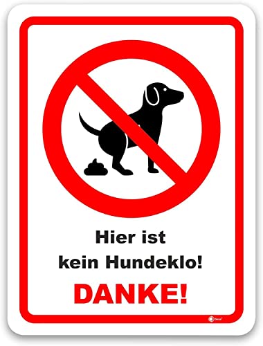 Hinweis-Schild Hier ist kein Hundeklo! I hin_228 I Größe 20 x 30 cm I Verbotsschild keine Hundetoilette Hunde koten verboten I weiß rot schwarz von easydruck24de