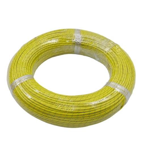Hochtemperaturbeständiger Silikondraht 300 °C weiches Kupferkabel Leitung Heizelemente für warme Böden aus Glasfaser (Gelb, 10 m x 4 mm2) von easyhaha