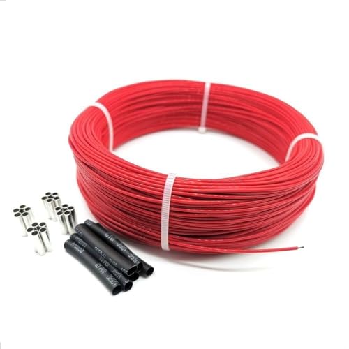 PTFE Kohlefaser-Heizkabel 1/2/3/6/12 / 24K Bodenverlängerungsleitung Fluorpolymer Infrarot-Heizkabel Widerstand L *(20M*33) von easyhaha