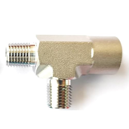 SS316 Lauf-Tee männlich auf weiblich, BSPT 1/8 Zoll, 1/4 Zoll, 3/8 Zoll, 1/2 Zoll, 3-Wege-Anschluss, 3000 psig 20 MPa Rohrverschraubung, Edelstahl, 1 Stück (Größe: 3/8 Zoll) von easyhaha