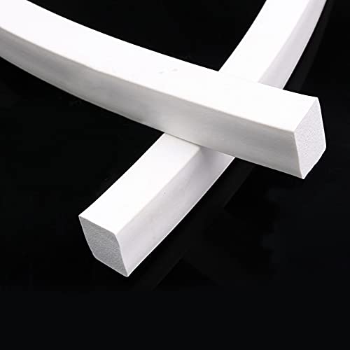 easyhaha Quadratischer Schwammstreifen, 5 x 5 mm bis 20 x 30 mm, weißer Silikon-Schaumgummi, for Türen, Fenster, Dichtung, Zierleiste, 1/2/3/5 Meter (Size : 5M, Color : 5 x 5mm) von easyhaha