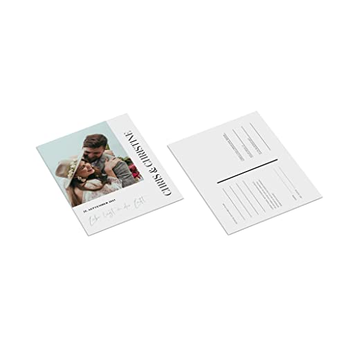 easyprint Ballonkarten personalisiert | mit Wunschtext + Foto | Happy Day | 2-seitig | 105 x 148 mm | DIN A6 | Menge + Papier zur Auswahl | Hochzeit | Wedding | Ehe | Liebe | Flitterwochen (25 Stück) von easyprint