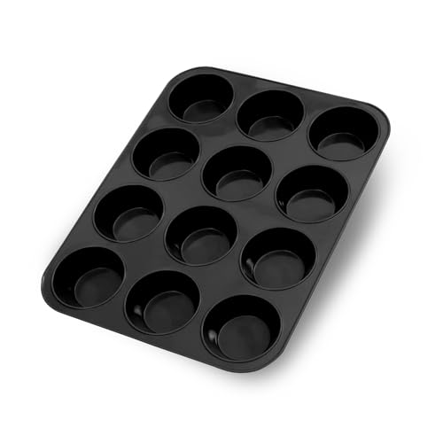 ebake Non-Stick Muffin Trays - 1 Pack Premium Coated Muffin Tin (35cm x 26cm x 4cm) - Multipurpose 12-Cup Yorkshire Pudding Tray, Cupcake Tray, Assorted Pudding Tins and Other Baked Desserts von ebake