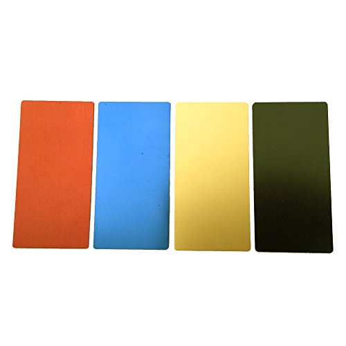 Ebamaz Eloxiertes Aluminium Metall Platte 100x50x0,5 mm für Gravur Runde Ecke mit Klebeband Blanko 4 Stück (Eine Farbe 1-teilig) von ebamaz