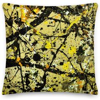 Gelbes Kissen, Abstrakte Kunst Gelber Kissenbezug, Dekokissen, Moderne von ebenleehalldesigns