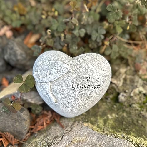 eberin · Friedhof Gedenkherz/Trauerherz/Spruchherz/Grab Herz Calla mit Spruch Im Gedenken von eberin