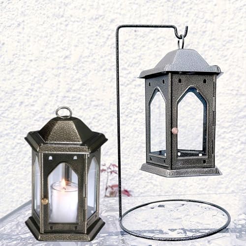 eberin · Laterne Pentus · Grablaterne-Stahlblech · Gold/schwarz/antik · mit Ring zum Hängen · 5 Glasscheiben · für Lichte bis 40 Stunden Brenndauer · Höhe: 17 cm Gewicht: 0,3 Kg eberin · Laterne Pentus · Grablaterne-Stahlblech · Gold/schwarz/antik · mit Ring zum Hängen · 5 Glasscheiben · für Lichte bis 40 Stunden Brenndauer · Höhe: 17 cm Gewicht: 0,3 Kg von eberin