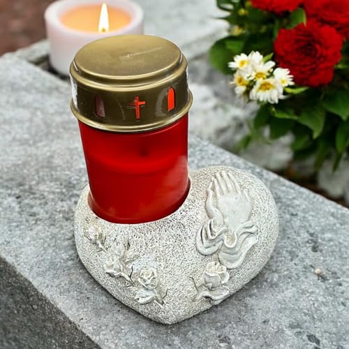 eberin · Wetterfestes Grabherz mit betenden Händen und Rosen – EIN liebevolles Andenken · Ideal für den Einsatz auf Gräbern oder als dekoratives Element eberin · Wetterfestes Grabherz mit betenden Händen und Rosen – EIN liebevolles Andenken · Ideal für den Einsatz auf Gräbern oder als dekoratives Element von eberin