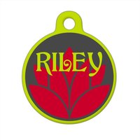 Haustiermarke - Riley Lotus Benutzerdefinierter Name Auf Der Vorderseite von ebonypawspets