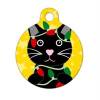 Tiermarke - Merry Christmas Lights Kitty Schwarze Katze von ebonypawspets