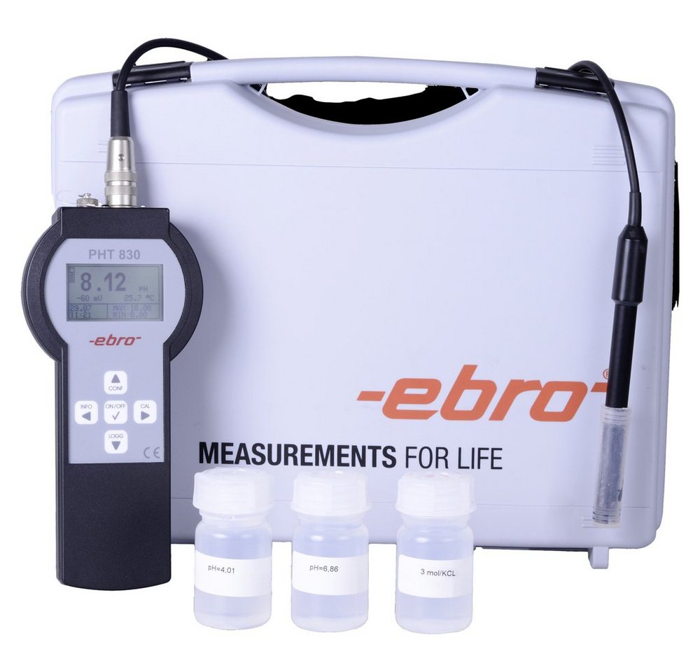 ebro Feuchtigkeitsmesser ebro PHT 830 Set 1 pH-Messgerät pH-Wert, Temperatur von ebro