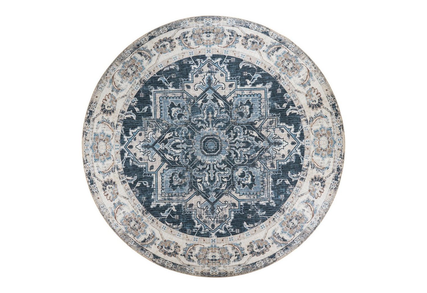 ebuy24 Teppich Havana Teppich Ø200 cm blau., Höhe: 1 mm von ebuy24