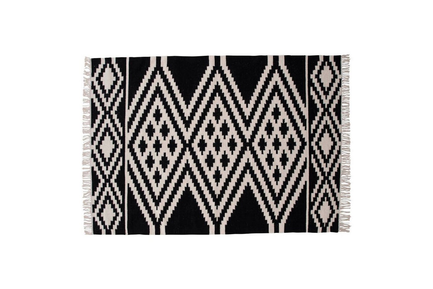 Teppich Indari Teppich 240x170 cm Wolle schwarz, weiß., ebuy24, Höhe: 1 mm von ebuy24