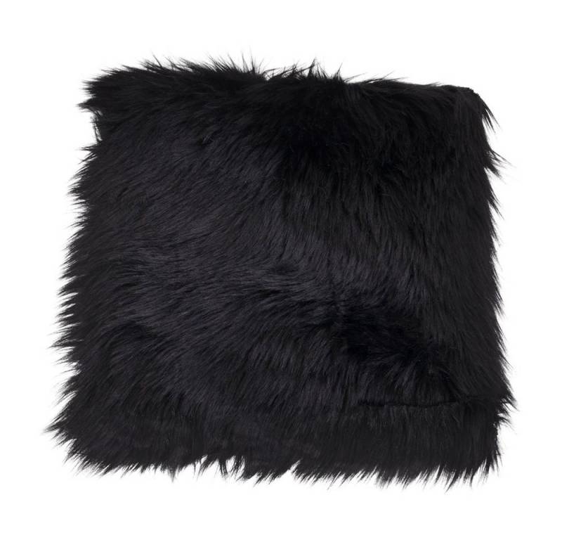 Wohndecke Laila Lammfellkissen imitiert 40x40 cm schwarz., ebuy24 von ebuy24