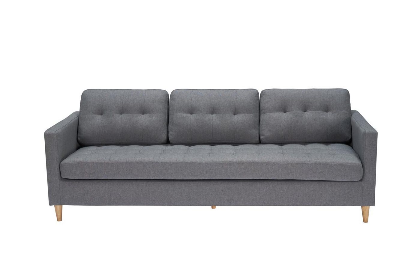 ebuy24 3-Sitzer Marino Sofa 3 Personen Stoff grau. von ebuy24