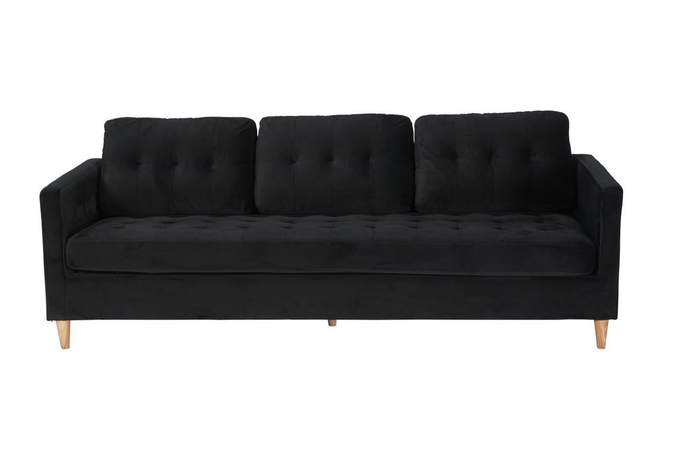 ebuy24 3-Sitzer Marino Sofa 3 Personen Velour schwarz. von ebuy24