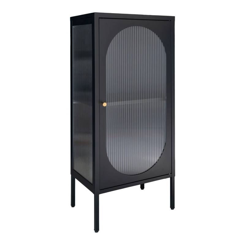 ebuy24 Adelaide Vitrinenschrank 1 Glastür Schwarz von ebuy24