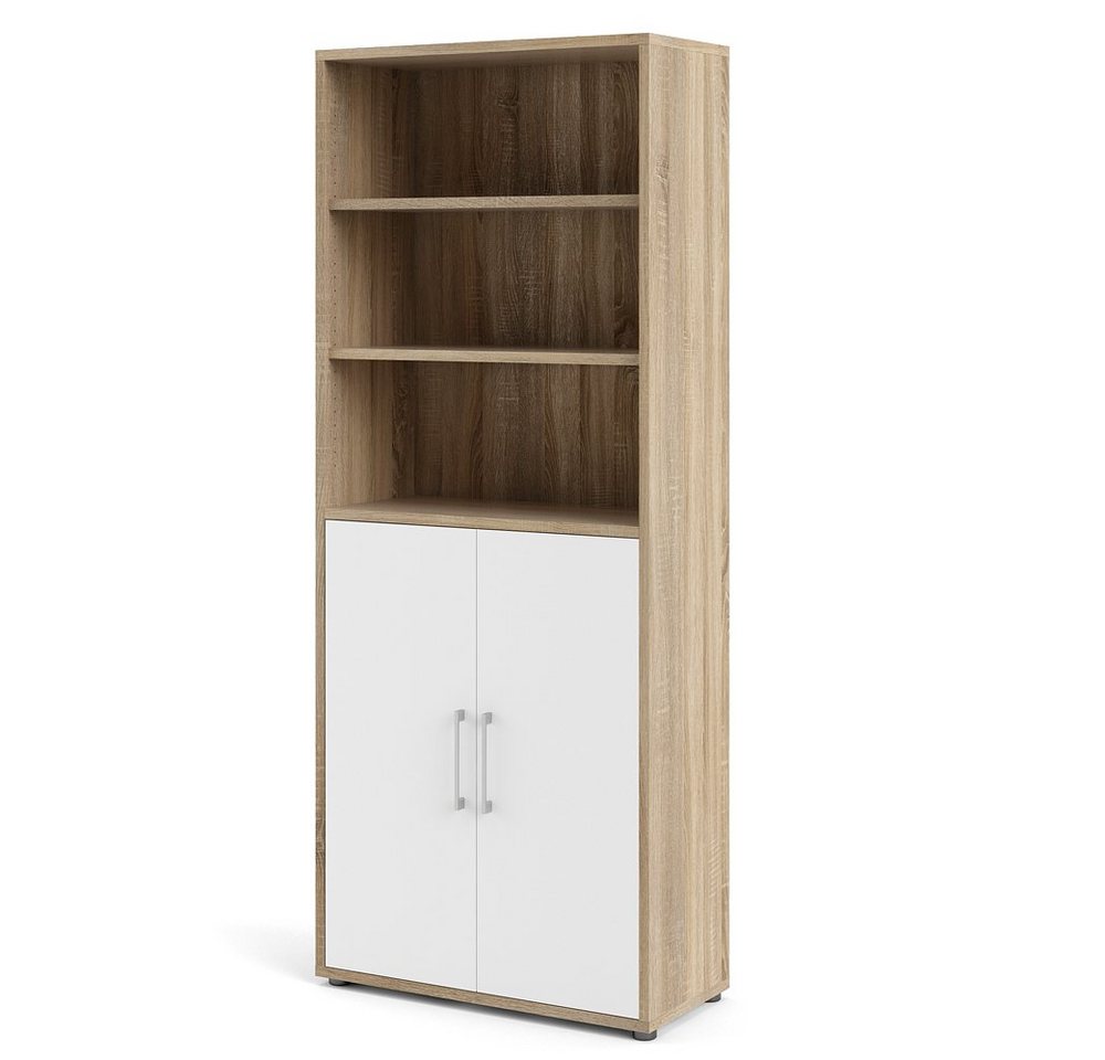 ebuy24 Aktenregal Prisme Büroregal hoch 2 Türen und 2 Ablagen Eiche von ebuy24