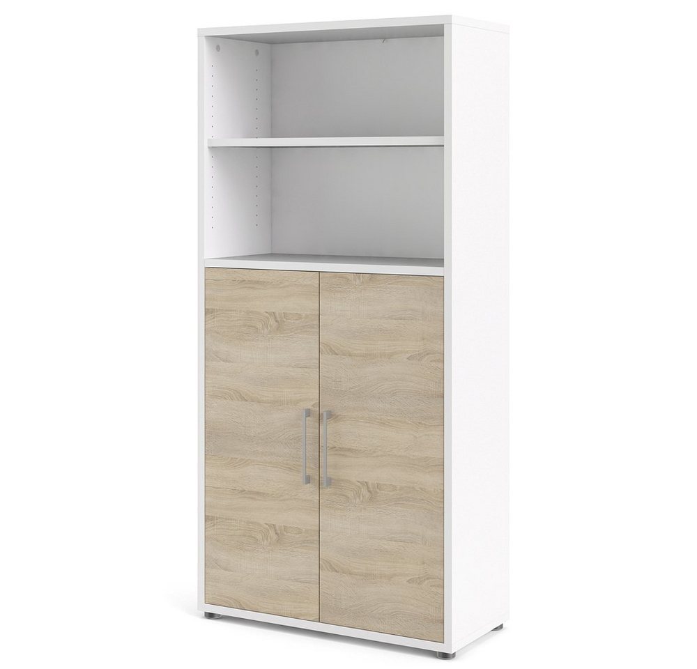 ebuy24 Aktenschrank Prisme Aktenschrank 2 Fächer und 2 Türen weiss, Ei von ebuy24