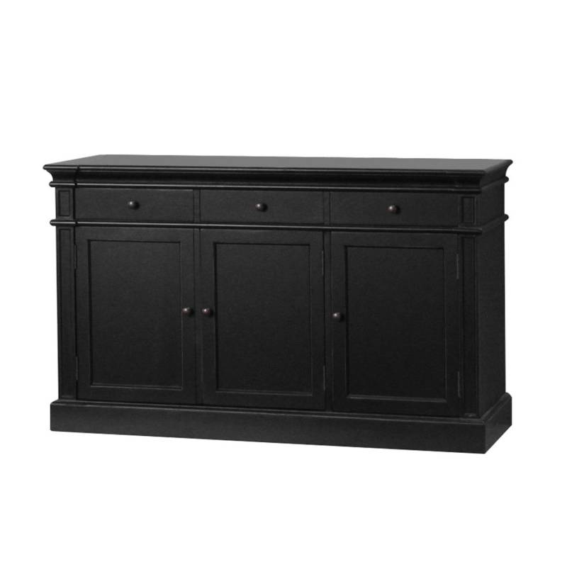 ebuy24 Amaretta Sideboard Antik Schwarz Patiniert mit 3 Türen und 3 Schubladen von ebuy24