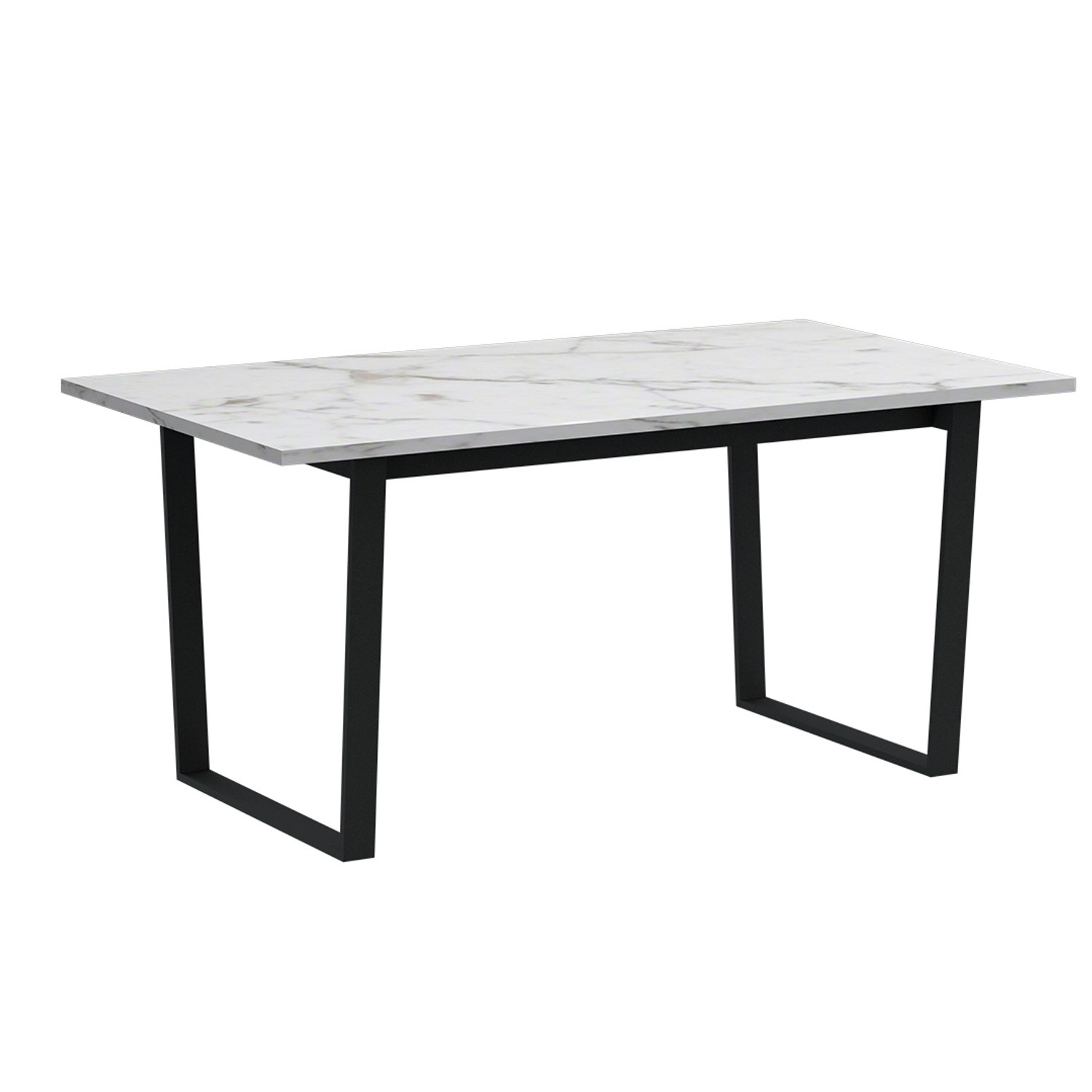 ebuy24 Amble Esstisch Weiß Marmor Print von ebuy24