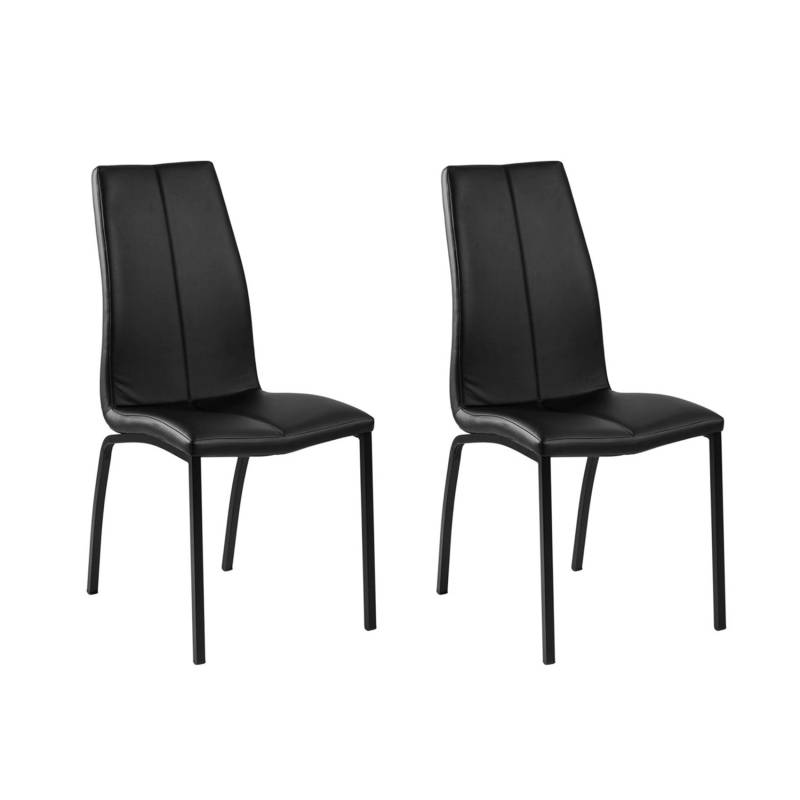 ebuy24 Amin Esszimmerstuhl mit PU Kunstleder in Schwarz und Metallgestell in Schwarz von ebuy24