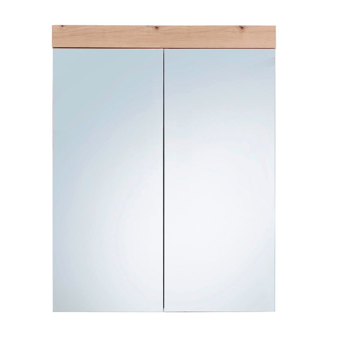 ebuy24 Badezimmerspiegelschrank AmandaMando Bad Spiegelschrank 2 Türen hell Eiche von ebuy24