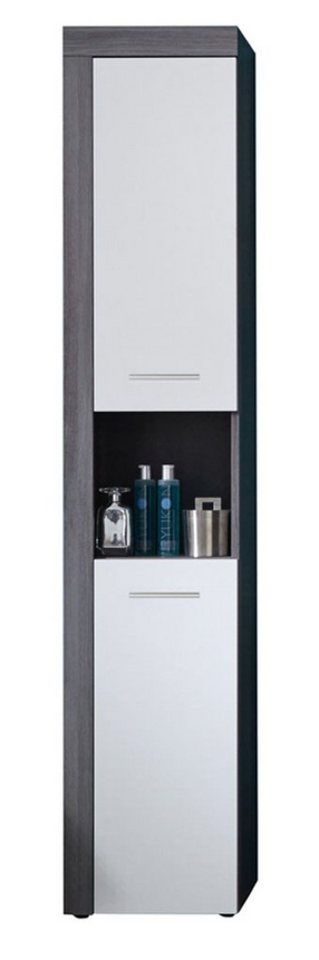 ebuy24 Badezimmer-Set MiamiMaine Bad Hochschrank 2 Türen, 1 offenes Fach von ebuy24