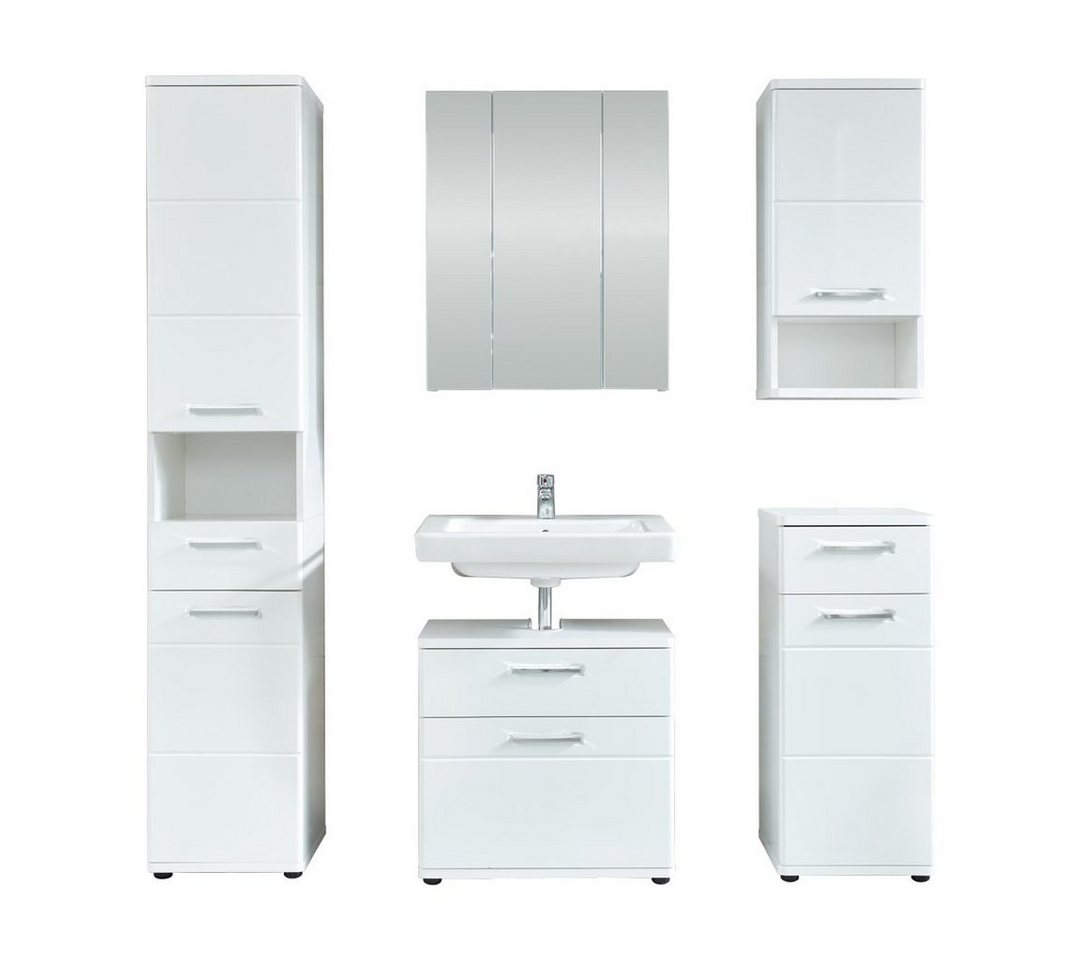 ebuy24 Badezimmer-Set Monte Badmöbelset mit Bad Spiegelschrank weiß, wei, (1-St) von ebuy24