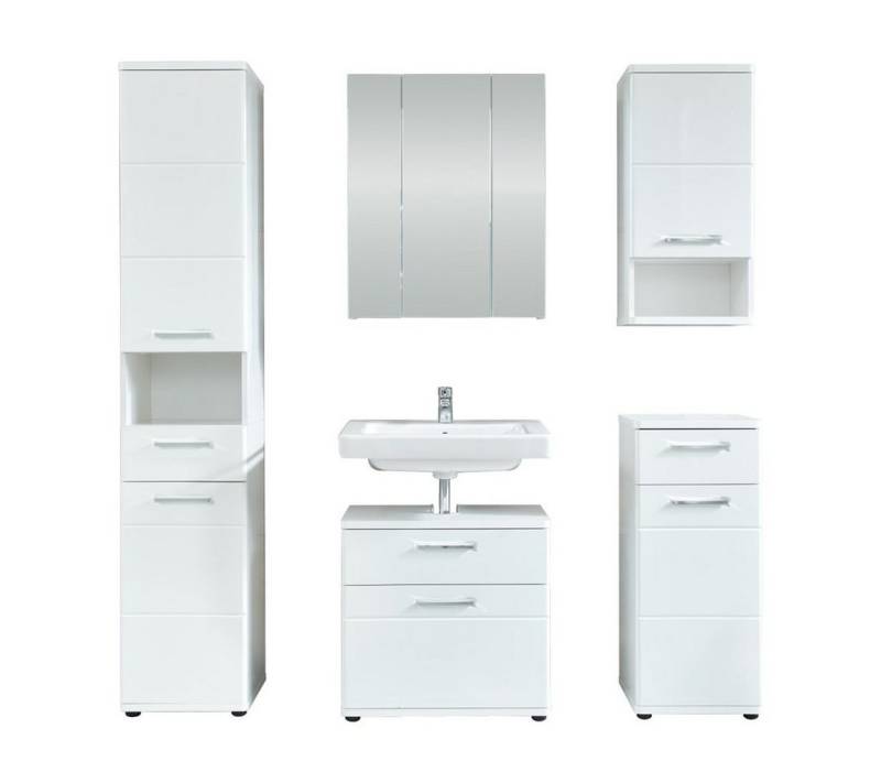ebuy24 Badezimmer-Set Monte Badmöbelset mit Bad Spiegelschrank weiß, wei, (1-St) von ebuy24