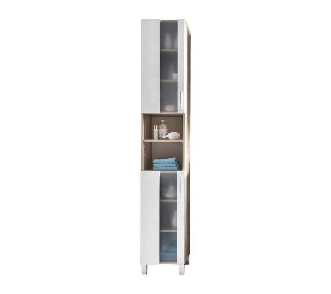 ebuy24 Badezimmer-Set Porto Bad Hochschrank 2 Türen, 2 offene Fächer Eic von ebuy24