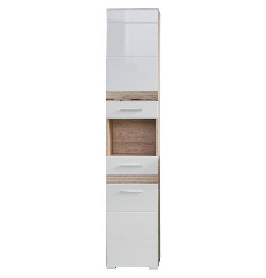 ebuy24 Badezimmer-Set SetOne Bad Hochschrank 2 Türen, 1 Schublade, 1 off von ebuy24