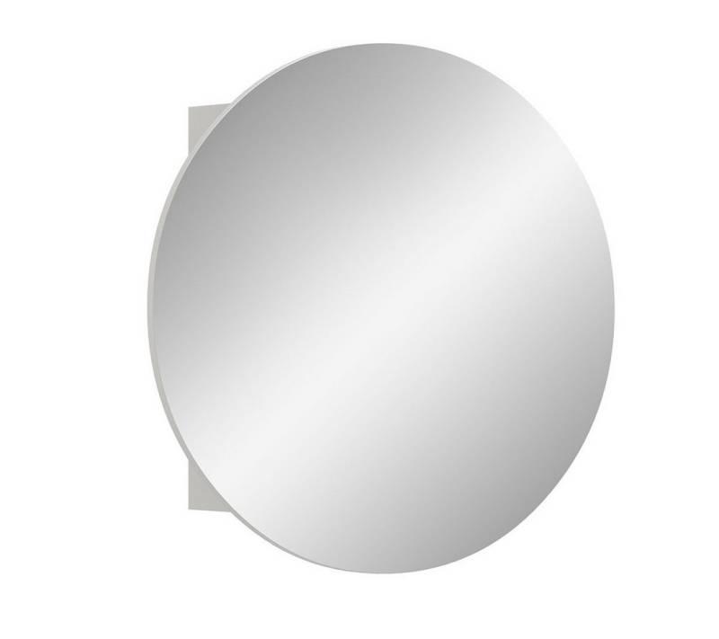 ebuy24 Badezimmerspiegelschrank Riff Spiegelschrank Bad Ø70 cm 1 Tür weiß. von ebuy24