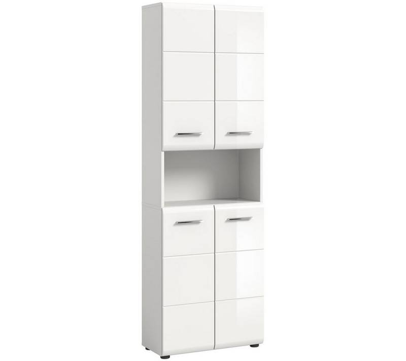 ebuy24 Badmöbel-Set Ice Hochschrank Bad 4 Türen 1 Fach weiß Hochglanz. von ebuy24