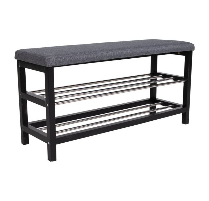 ebuy24 Bank Paige Sitzbank mit Kissen und 2 Regalen grau. (1-St) ebuy24 Bank Paige Sitzbank mit Kissen und 2 Regalen grau. (1-St) von ebuy24