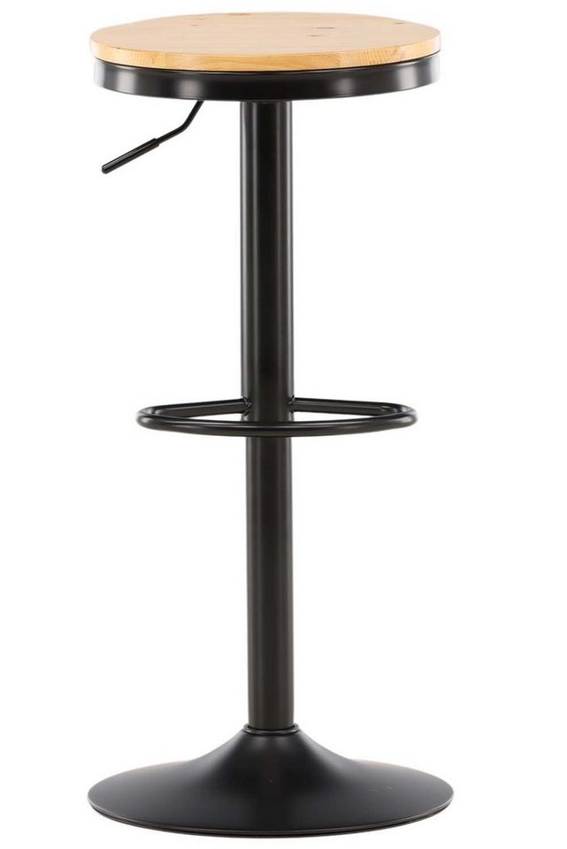 ebuy24 Barhocker 2er Set Conway Barhocker verstellbar schwarz, Eich (2 St) von ebuy24