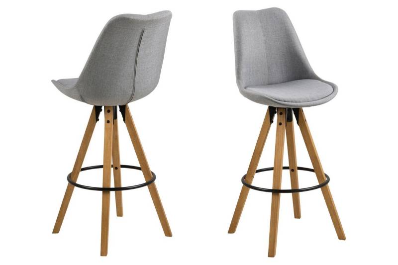 ebuy24 Barhocker 2er Set Dry Barhocker als Schalenstuhl in hellgrau von ebuy24