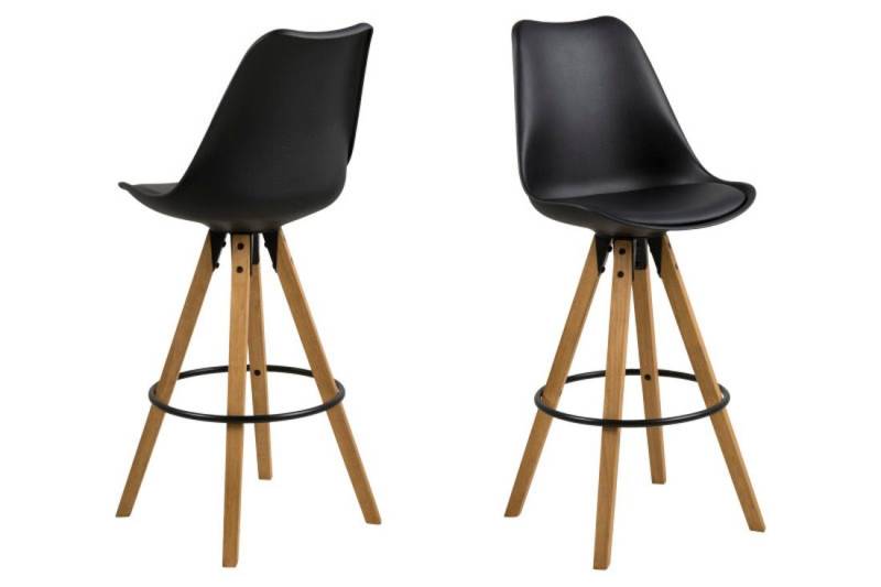 ebuy24 Barhocker 2er Set Dry Barhocker als Schalenstuhl in schwarz. von ebuy24
