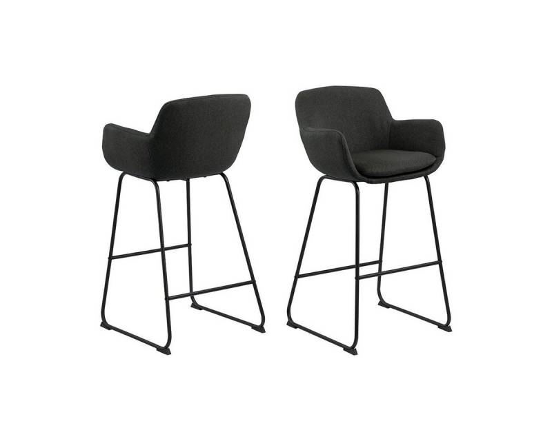 ebuy24 Barhocker 2er Set Lira Barhocker in dunkelgrau und schwarz p (2 St) von ebuy24