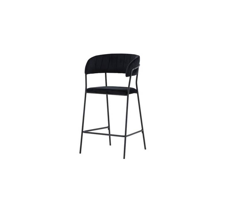 ebuy24 Barhocker 2er Set Lui Barhocker Velours schwarz. von ebuy24