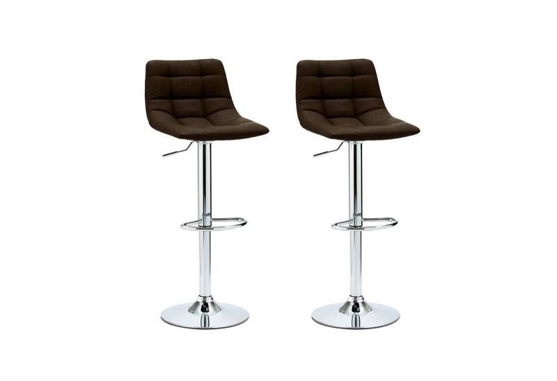 ebuy24 Barhocker 2er Set Missi Barhocker in dunkelbraunen Kunstlede (2 St) von ebuy24